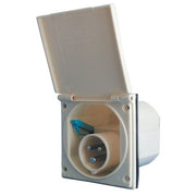 AG Flush Mounted Mains Inlet Socket Beige - ChasNewensMarine