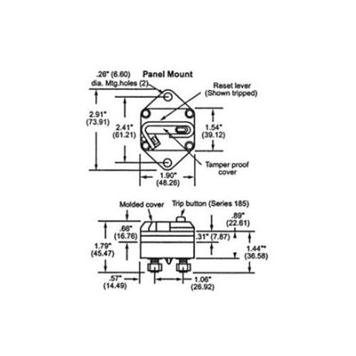 BEP Panel Mount Thermal Circuit Breaker 150A