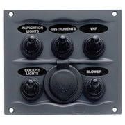 BEP Compact Marine Waterproof Panel 5 Switch Black