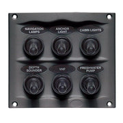 BEP Compact Marine Waterproof Panel 6 Switch Black