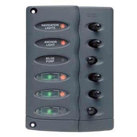 BEP Contour Switch Panel 6-Way with 3 Fuses - ChasNewensMarine