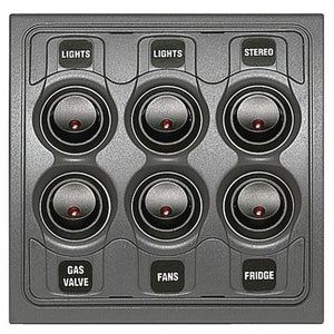 BEP Contour Int 6-Way Switch Panel 1000 Series - ChasNewensMarine