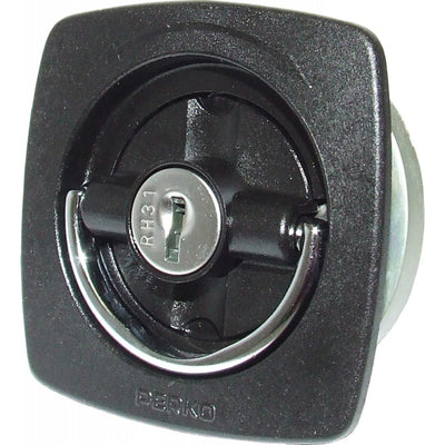 Perko 0931 Locking Flush Latch (With Number 1 Cam Bar & Keys / Black)  827961