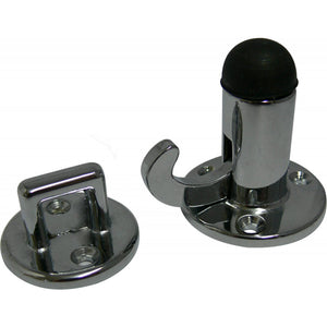 Foresti & Suardi Chrome Plated Brass Door Stopper with Bumper & Catch  831015 - ChasNewensMarine