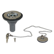DLS Chrome Sink Waste Plug and Chain 3/4" Straight Hose Tail