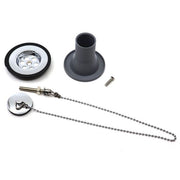 DLS Chrome Sink Waste Plug and Chain 1-1/4" Straight Hose Tail