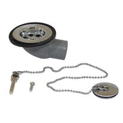 DLS Chrome Sink Waste Plug and Chain 1-1/4" Right Angle Hose Tail