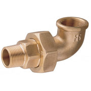 90° union M-F tapered seat with O-ring     Yellow brass