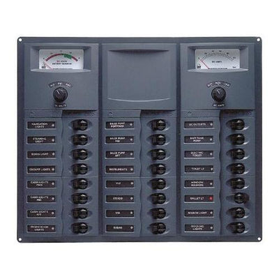 BEP 905-AM DC Circuit Breaker Panel with Analog Meter, 24 Loads