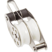 Stainless Block Double Fix Eye/Becket 30mm - ChasNewensMarine