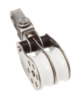 Stainless Block Double Swivel 30mm - ChasNewensMarine