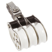 Stainless Block Triple Swivel 30mm - ChasNewensMarine