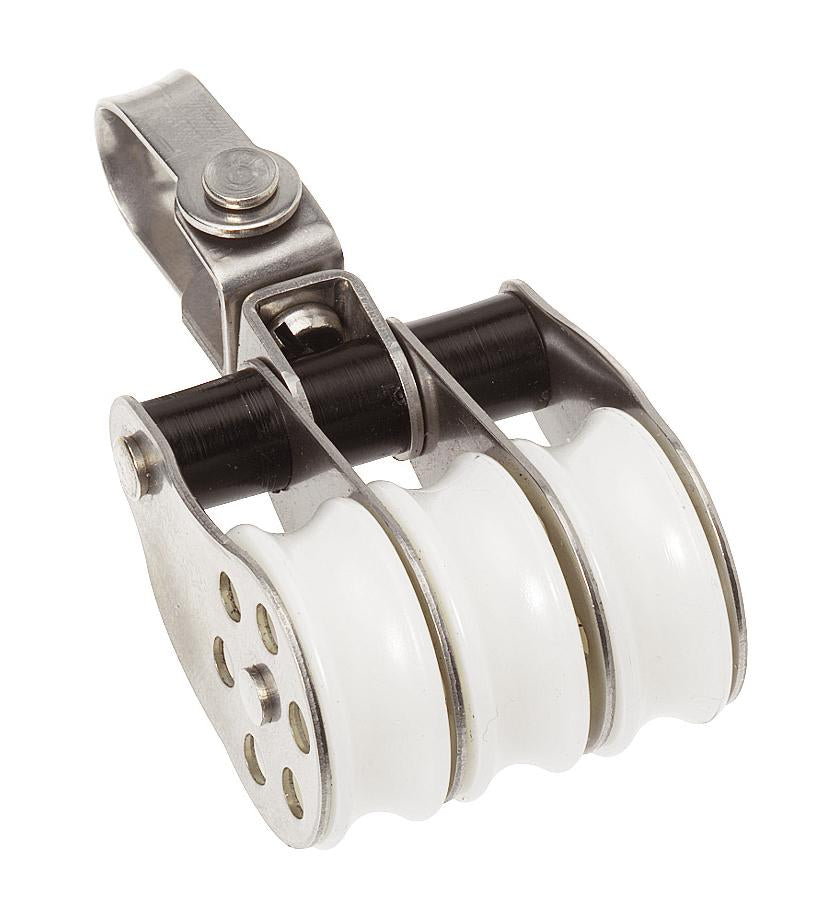 Stainless Block Triple Swivel 30mm - ChasNewensMarine
