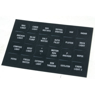 Function labels for switch panels (24pcs) by Lalizas
