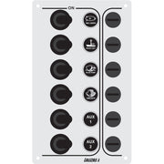 Switch Panel ''SP6 “Economy”, 6 waterproof switches, Inox, 12/24V, 100x165mm by Lalizas