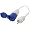 Cord Set w/ female plug 16A & Schuko Connector 16A, 220-240V, 30cm cable, blue by Lalizas