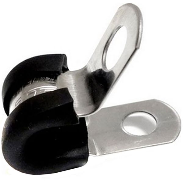 Rubber Lined P Clip 6mm Stainless Steel (304) - JPC006SS