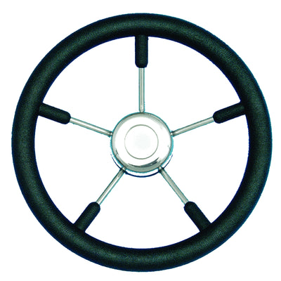 Steering Wheel Black 350mm 5 Stainless Steel Spokes