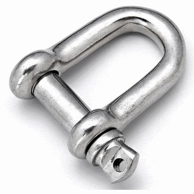 D Shackle AISI316 Stainless Steel 10mm L38mm with 19mm gap 10mm pin - ChasNewensMarine