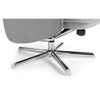 Aria Recliner Chair & Stool Grey Linen and Chrome Base