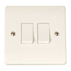 AG Double Light Switch White