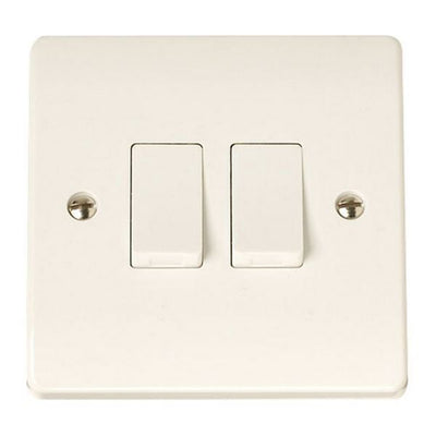 AG Double Light Switch White
