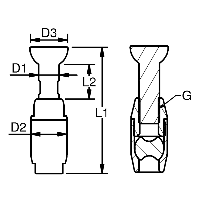 Blue Wave Dyneema Rope Ball Terminal | ChasNewensMarine