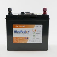 BlueFusion LS100 Lithium Ion Battery 100AH (12V, 1260Wh, Max 60A Load), with Charger