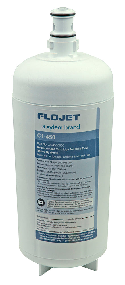 Filter Cartridge for sediment, chlorine taste & odour reduction in Single Carbonators with non-carb dispenser. - Flojet C1-4500000