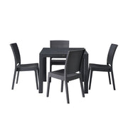 Canterbury Rattan Style Small Table Set with 4 Side Chairs