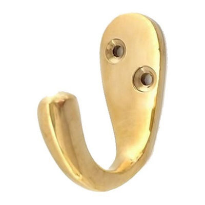 Hook Wardrobe Brass Single - B2566 SGL HOOK BRASS