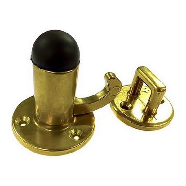 Brass Door Stop with Catch - 154AL