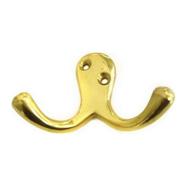 Robe Hook Double Side By Side Brass - B2567