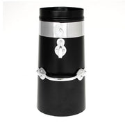 AG Double Skin Chimney 12" x 6" Black with Chrome Band