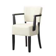 Sena Arm Chair in Wenge Wood and Soft Cream Faux Leather