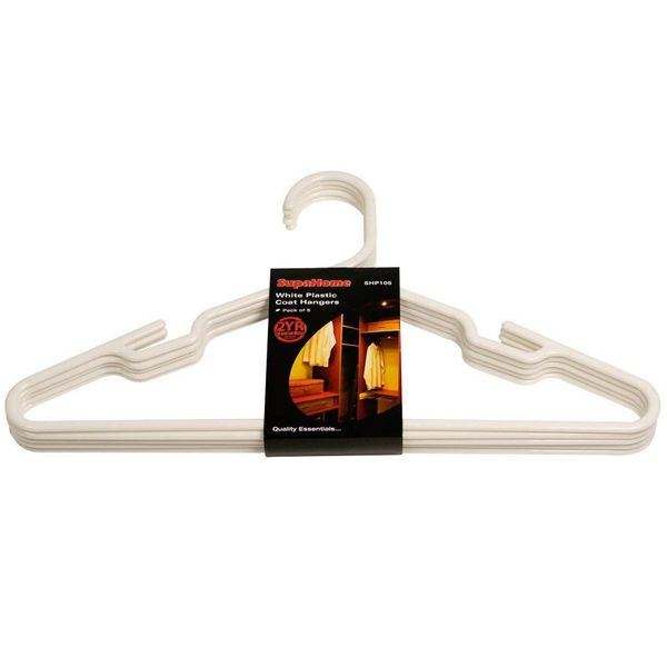 Supa Home White Plastic Coat Hangers - 806575