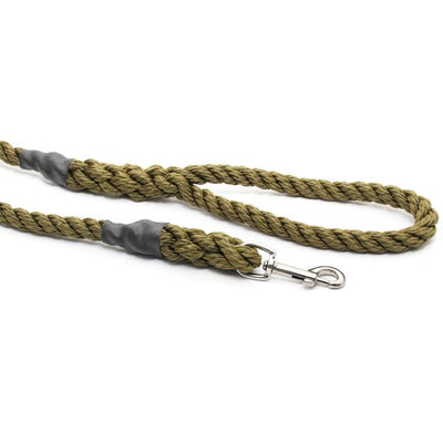 14mm Dog Lead with Clip 1.5m Olive Green - 14MM CLIP LEAD 1.5M OLIVE GREE