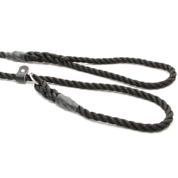 8mm Slip Dog Lead 1.5m Black - 8MM SLIP DOG LEAD 1.5M BLACK
