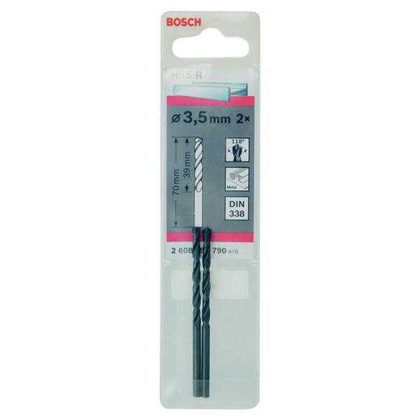 Bosch HSS Twist Point Teq Drill Bit 3.5mm Pk2