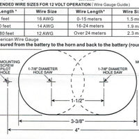 Electric Drop-In Hidden Horn, Stainless Steel, 12V, 110dB.