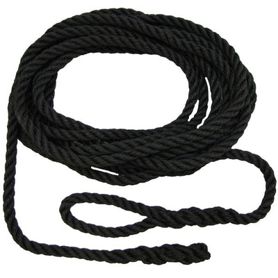Rope Mooring 14mm x 8.5m Black - 14MM SYNTHETIC BLACK