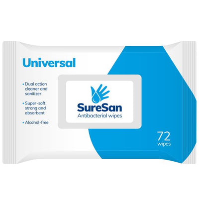 Universal Antibacterial Wipes Pack of 72 - 542771001