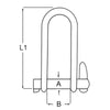 Proboat Standard Stainless Steel Key Pin Shackles