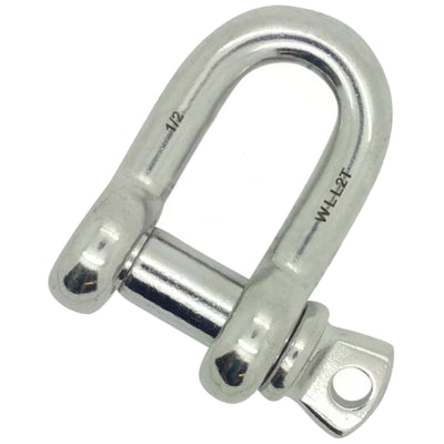 Proboat Standard Load Rated Stainless Steel D Shackles