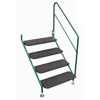 AG 4 Tread Step & Handrail Green Stainless Steel