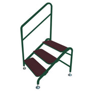 Free-Standing 3 Tread Step Green - 3 TREAD DELUXE G F/S