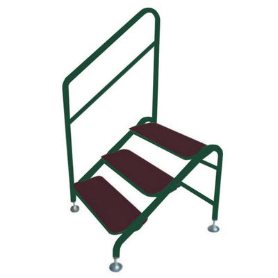 Free-Standing 3 Tread Step Green - 3 TREAD DELUXE G F/S