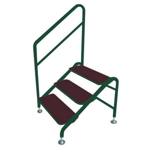 Free-Standing 3 Tread Step Green - 3 TREAD DELUXE G F/S