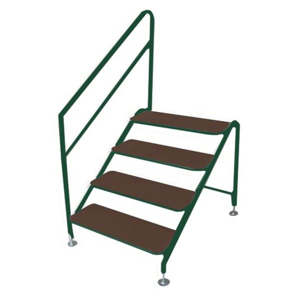 AG Freestanding 4 Tread Step with Green Plascoat 571 Finish