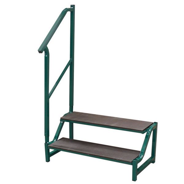 Free-Standing 2 Tread Step Green - 2 TREAD STEP GREEN